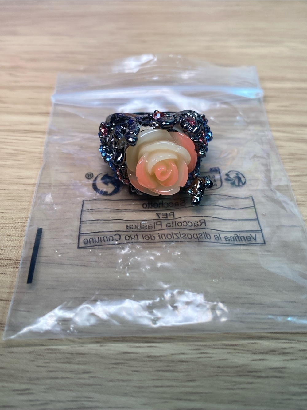 Women's Silver and Peach Flower Fashion Rings - Multi-Pack - Picture 5 of 10